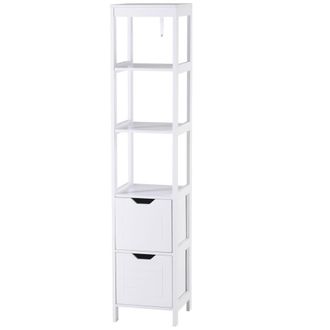 Kleankin Armario alto de ba&ntilde;o 30x30x144 cm blanco