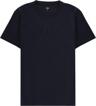 Fendi Dark Blue Logo T-Shirt