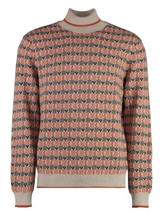 Malo geometric-pattern sweater - Orange
