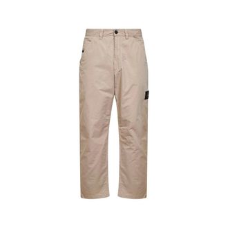 Stone Island Straight Trousers, male, Beige, Size: W30 Straight Trousers