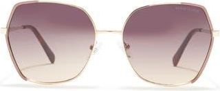 Kenneth Cole Geometric 60mm Sunglasses in Gold /Gradient Brown at Nordstrom Rack