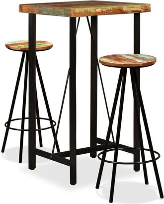 vidaXL Bar Set 3 Pieces Solid Reclaimed Wood vidaXL
