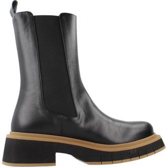 Paloma Barcel&oacute; Klassieke Leren Chelsea Laarzen - Dames - Chelseaboots - Zwart - 39 EU - Schoenen
