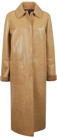 Fendi Light Brown Leather Coat