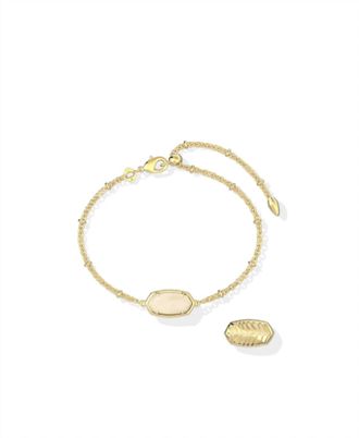 Kendra Scott Womens Tiger Striped Elaina Bracelet In Gold Natural Mop