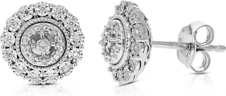Vir Jewels 1/10 cttw Lab Grown Diamond Composite Earrings in Sterling Silver With Push Backs For Women