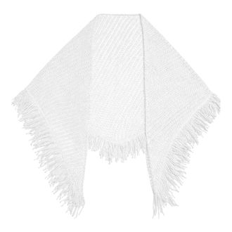 Simona Corsellini Winter Scarves, female, White, Size: ONE SIZE Scialle crochet con frange in lurex