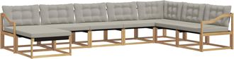 vidaXL Conjunto De Sof&aacute;s De Exterior 8 Uds. Blanco Y Gris Claro Vidaxl