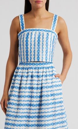 French Connection Structured Taffeta Tank in 43-True Blue at Nordstrom, Size 12