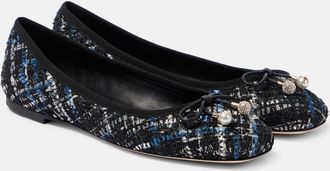 Jimmy Choo London Elme tweed ballet flats