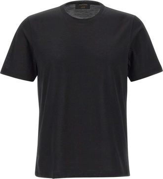 Gran Sasso T-shirt Filo di Scozia - Heren - Tops - Zwart - Maat: 3XL Katoen