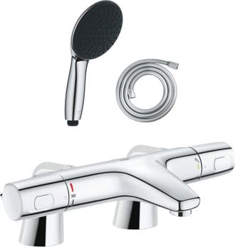 GROHE Conjunto De Mezclador Termost&aacute;tico Para Ba&ntilde;era/ducha Grohe Precision Trend + Teleducha Redonda De 2 Chorros + Manguera