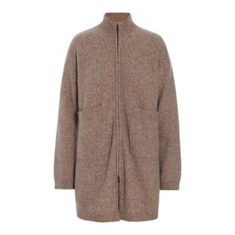 Bitte Kai Rand Lange Ritsvest - Dames - Truien - Beige - Maat: L Wol