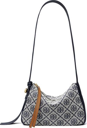 Tory Burch Small Romy T Monogram Canvas Shoulder Bag in Tory Navy at Nordstrom