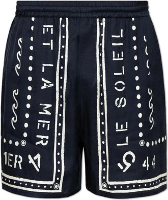 Balmain Shorts met print - Heren - Korte Broeken - Blauw - S - Korte Broeken