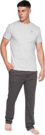 Duck and Cover Duck & Cover Mens Nightwear Pyjamas Set Cotton Top Bottom Loungewear Casual(XXL,RADOVAN/GREY MARL)