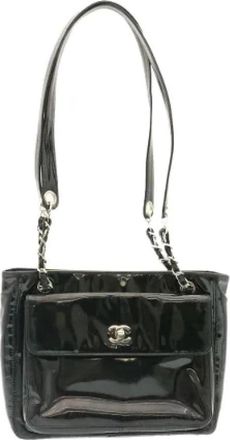 Chanel Pre-owned Chain Schoudertas - Dames - Vintage Schoudertas - Zwart - ONE Size - Leer - Vintage