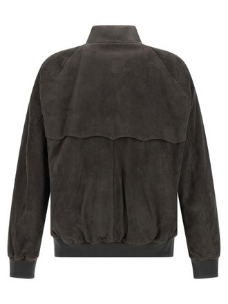 Baracuta Suede Bomber Jacket - Charcoal