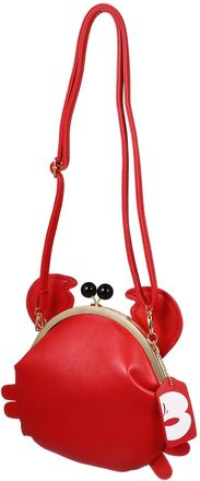 Yarnow UKCOCO Women Pu Crossbody Shoulder Bag Crab Clasp Satchel Handbag Small Red Crab Purse Clutch for Daily Use and Casual Outings