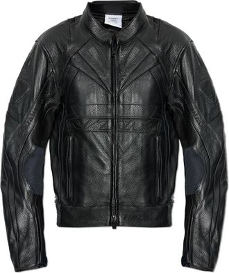VETEMENTS Ge&iuml;soleerd leren jack met logo - Dames - Leren en Su&egrave;de Jassen - Zwart - XS - Leer - Jassen