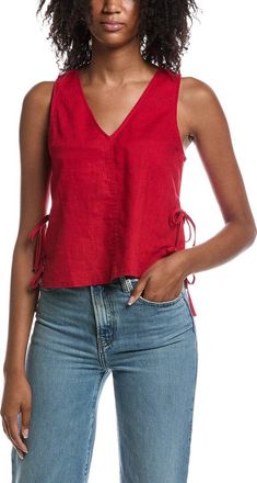 Michael Stars Gio Little Linen V-Neck Top