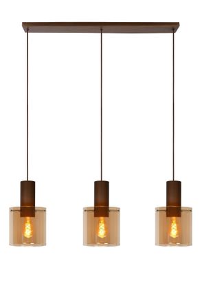 Lucide TOLEDO Dimmable Adjustable Indoor Vintage Bar Pendant Light 3xE27 in Orange