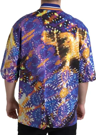 Dolce & Gabbana Luminaire Print Cotton Polo Top Men Mens Shirt