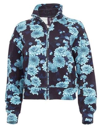 Lords of Harlech June Brushed Knit Crop Jacket in Serious Floral Navy at Nordstrom, Size Xx-Large