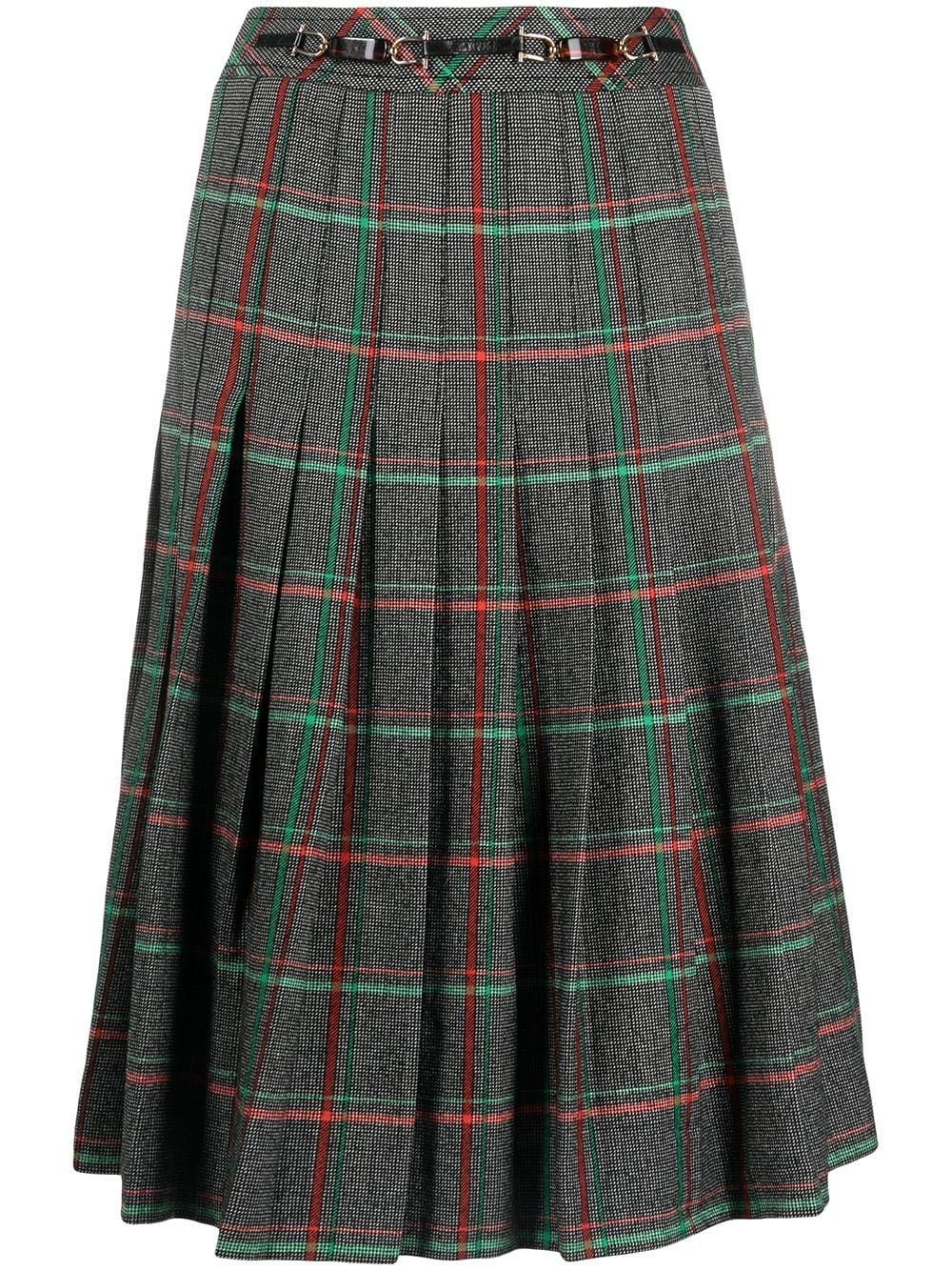 Acheter À carreaux tartan Vert kaki - Mini-jupe en maille avec laine from Luxembourg