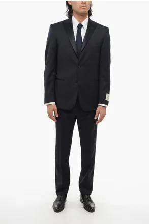 Corneliani CC COLLECTION Virgin Wool Side Vents Peak Lapel 3 Piece Wais size 48