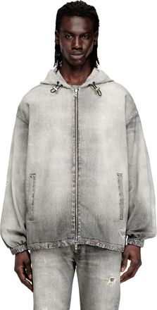 Diesel Hooded jacket in trompe loeil Jogg Jeans - Denim Jackets - Man - Grey