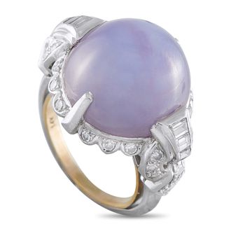Luxury Bazaar 14K White Gold 0.50ct Diamond and Star Sapphire Ring MF05-043026