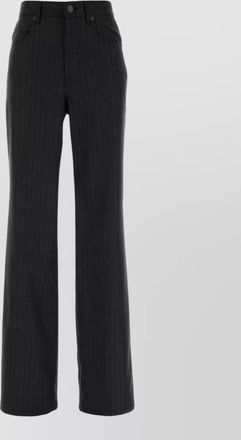Balenciaga embroidered wool palazzo trousers featuring pockets