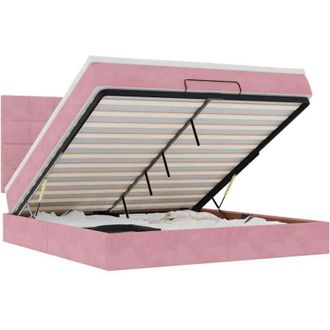 vidaXL Estructura De Cama Otomana Colchones Terciopelo Rosa 180x200cm Vidaxl