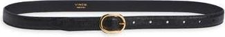 Vince Stitched Lizard Embossed Glazed Leather Belt in Black at Nordstrom Rack, Size X-Large