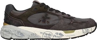 Premiata Black Taupe Dark Green Mase Leather Sneakers