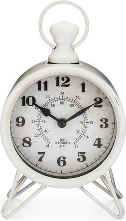 Westclox Vintage Metal Tabletop Clock in White at Nordstrom Rack