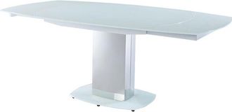 Vente-Unique Vente-unique - Tavolo da pranzo allungabile 6 a 8 posti in vetro temperato e metallo Bianco - talicia