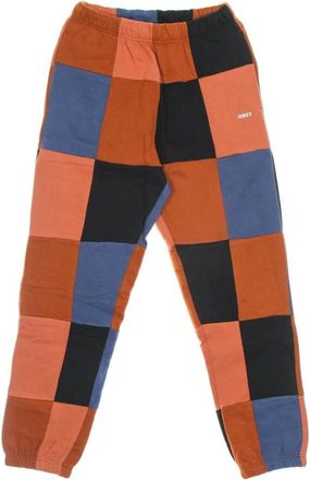 Obey Patchwork Fleece Trainingsbroeken met Zakken - Heren - Sweatpants - Veelkleurig - XL - Katoen - Broeken