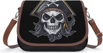 Generic Pirate Skull Crossbody Bags for Women Shoulder Messenger Bag Purse Handbags