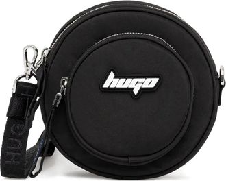 HUGO BOSS Borsa a tracolla con placca logo - Nero