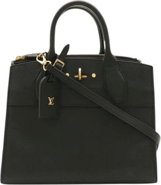Louis Vuitton Pre-owned City Steamer PM Leder 2way Tas - Dames - Vintage Handtas - Zwart - ONE Size - Leer - Vintage