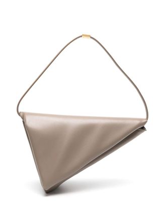 Marni Prisma Triangle leren schoudertas - Beige