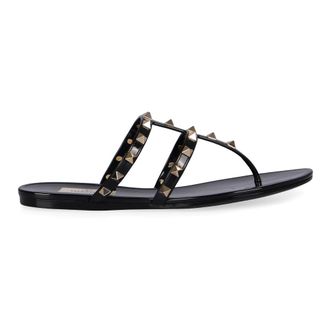 Valentino Garavani Flip Flops, female, Black, Size: 6 US Rockstud Flip-Flops