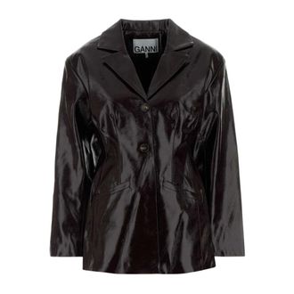 Ganni Blazer de piel sint&eacute;tica - Jackets - Mujer - P&uacute;rpura - M
