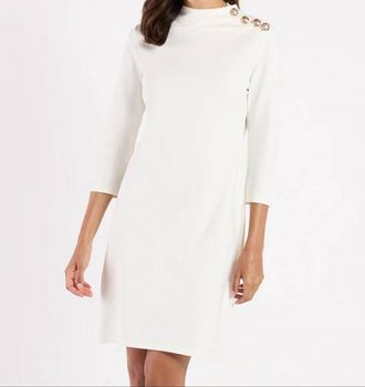 Jude Connally Gertie Ponte Dress In Cream