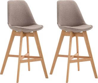 Clp Clp - Set 2x Taburete Cannes En Tela Gris Topo Natural