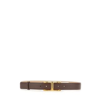 Elisabetta Franchi Belts, female, Brown, Size: 40 CM Leather Belt