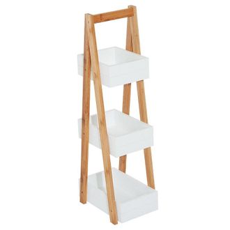 HOMCOM Bathroom A-Shape Rack - 3-Tier-Bamboo | TJ Hughes