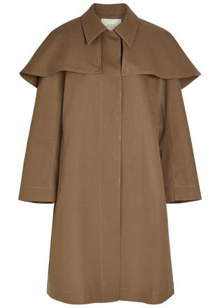 STUDIO NICHOLSON Detachable-cape Cotton Parka - Brown - 10 (UK10 / S)